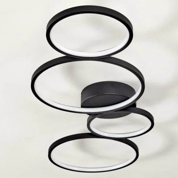hofstein Plafonnier Rodekro LED Noir, 1 lumière* Lampes Modernes