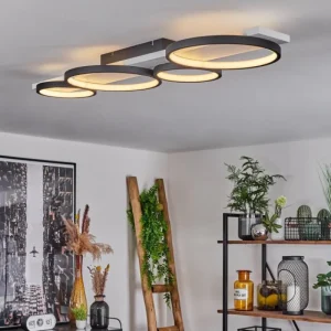 hofstein Plafonnier Rodekro LED Noir, Blanc, 1 lumière* Lampes Modernes