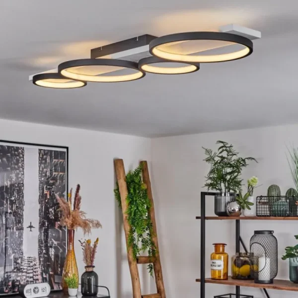 hofstein Plafonnier Rodekro LED Noir, Blanc, 1 lumière* Lampes Modernes