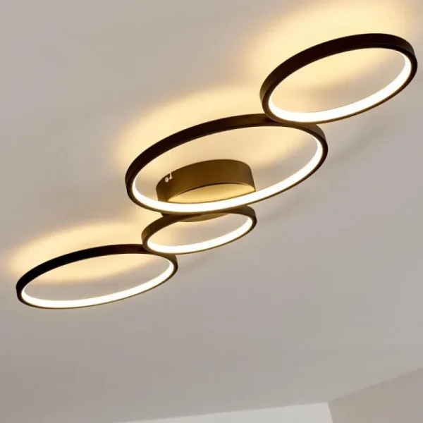 hofstein Plafonnier Rodekro LED Noir, 1 lumière* Lampes Modernes