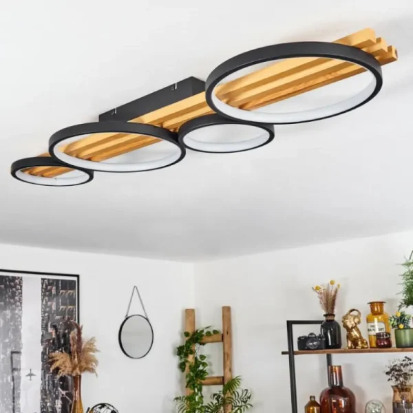 hofstein Plafonnier Rodekro LED Noir, 1 lumière* Lampes Modernes