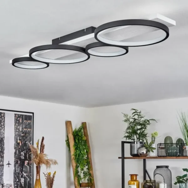 hofstein Plafonnier Rodekro LED Noir, Blanc, 1 lumière* Lampes Modernes