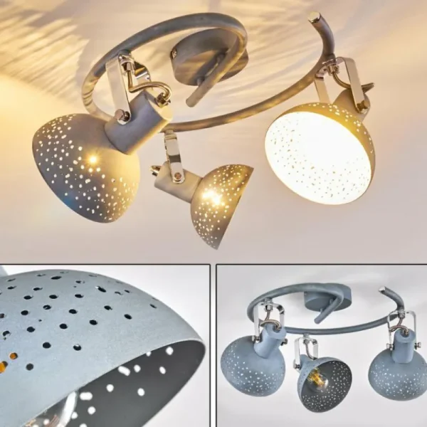 hofstein Plafonnier Ronia Gris, 3 lumières* Lampes Modernes