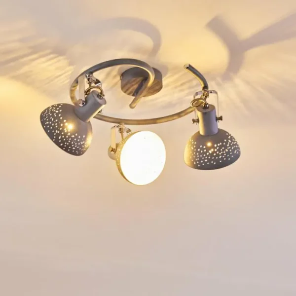 hofstein Plafonnier Ronia Gris, 3 lumières* Lampes Modernes