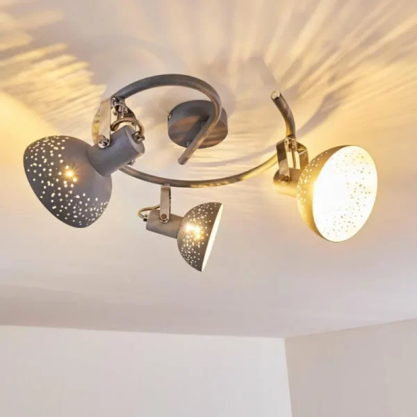 hofstein Plafonnier Ronia Gris, 3 lumières* Lampes Modernes