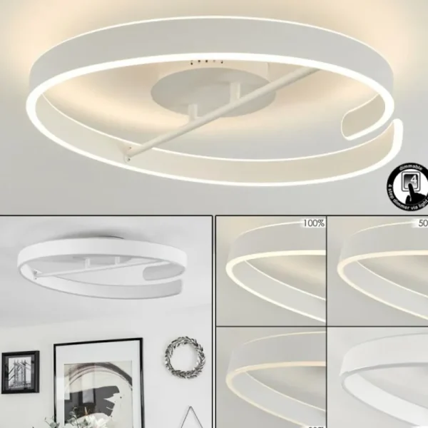 hofstein Plafonnier Rosemond LED Blanc, 1 lumière* Lampes Modernes