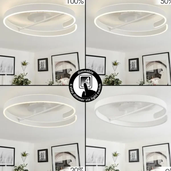hofstein Plafonnier Rosemond LED Blanc, 1 lumière* Lampes Modernes