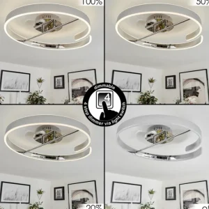 hofstein Plafonnier Rosemond LED Chrome, Blanc, 1 lumière* Lampes Modernes