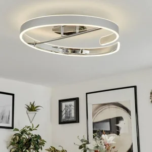 hofstein Plafonnier Rosemond LED Chrome, Blanc, 1 lumière* Lampes Modernes