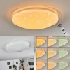 hofstein Plafonnier Rosenga LED Blanc, 1 lumière, Télécommandes* Lampes En Verre