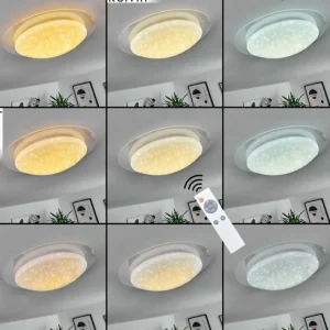 hofstein Plafonnier Rosenga LED Blanc, 1 lumière, Télécommandes* Lampes Modernes