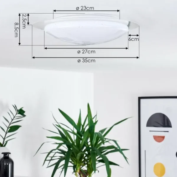 hofstein Plafonnier Rosenga LED Blanc, 1 lumière, Télécommandes* Lampes Modernes