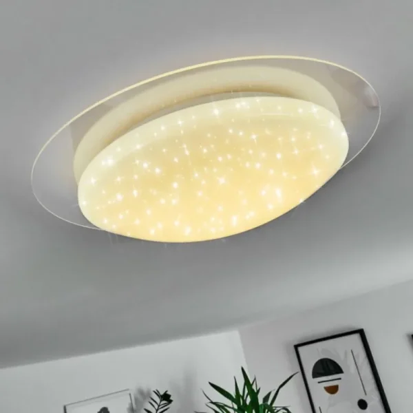 hofstein Plafonnier Rosenga LED Blanc, 1 lumière, Télécommandes* Lampes Modernes