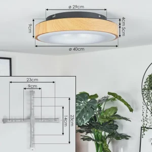 hofstein Plafonnier Sachseln LED Noir, 1 lumière* Lampes Modernes