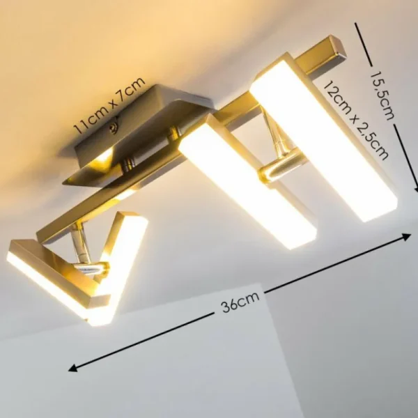 hofstein Plafonnier Sakami LED Nickel mat, 4 lumières* Lampes Modernes