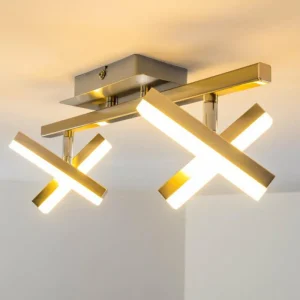hofstein Plafonnier Sakami LED Nickel mat, 4 lumières* Lampes Modernes