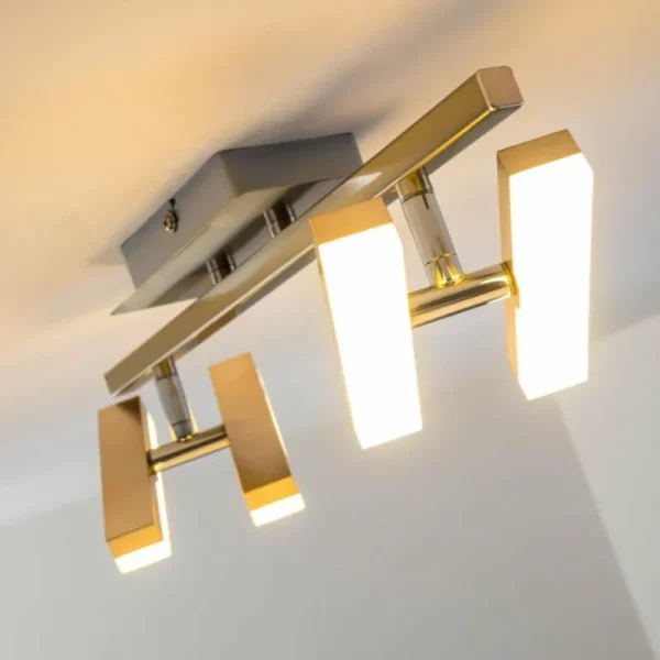 hofstein Plafonnier Sakami LED Nickel mat, 4 lumières* Lampes Modernes