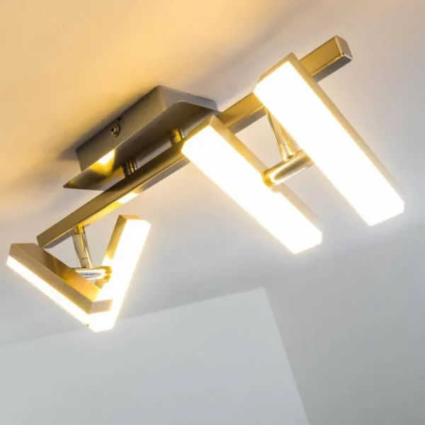 hofstein Plafonnier Sakami LED Nickel mat, 4 lumières* Lampes Modernes