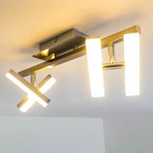 hofstein Plafonnier Sakami LED Nickel mat, 4 lumières* Lampes Modernes