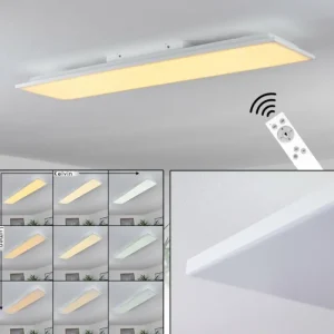 hofstein Plafonnier Salamo LED Blanc, 1 lumière, Télécommandes* Lampes Modernes