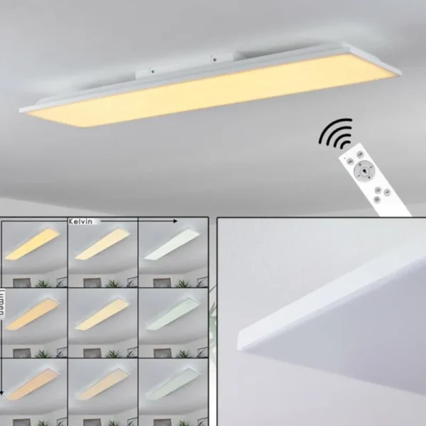 hofstein Plafonnier Salamo LED Blanc, 1 lumière, Télécommandes* Lampes Modernes