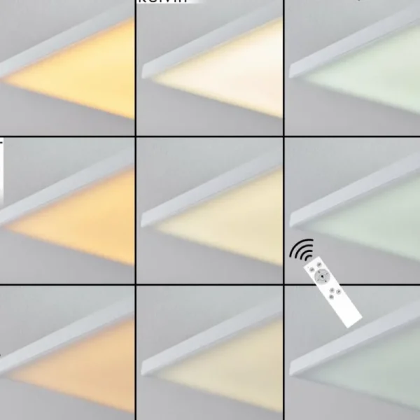 hofstein Plafonnier Salamo LED Blanc, 1 lumière, Télécommandes* Lampes Modernes