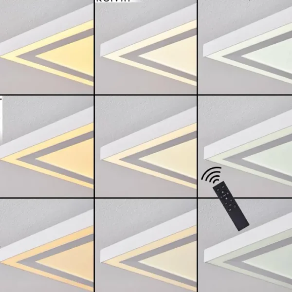 hofstein Plafonnier Salamo LED Blanc, 2 lumières, Télécommandes* Lampes Modernes