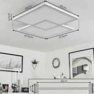 hofstein Plafonnier Salamo LED Blanc, 1 lumière, Télécommandes* Lampes Modernes