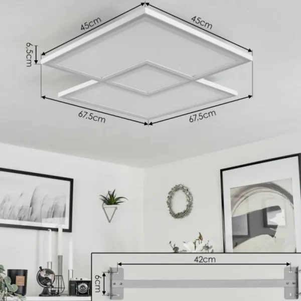 hofstein Plafonnier Salamo LED Blanc, 1 lumière, Télécommandes* Lampes Modernes