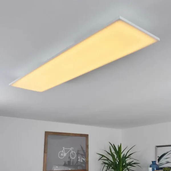 hofstein Plafonnier Salamo LED Blanc, 1 lumière, Télécommandes* Lampes Modernes