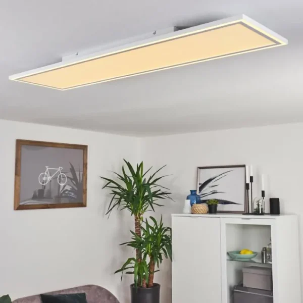 hofstein Plafonnier Salamo LED Blanc, 2 lumières, Télécommandes* Lampes Modernes