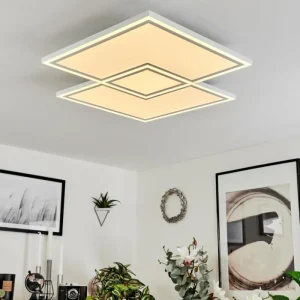 hofstein Plafonnier Salamo LED Blanc, 1 lumière, Télécommandes* Lampes Modernes