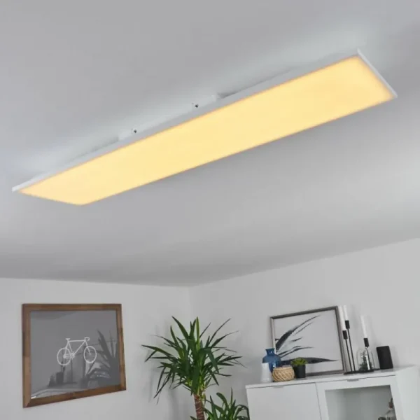 hofstein Plafonnier Salamo LED Blanc, 1 lumière, Télécommandes* Lampes Modernes