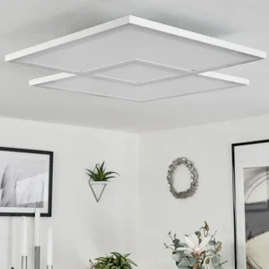 hofstein Plafonnier Salamo LED Blanc, 1 lumière, Télécommandes* Lampes Modernes
