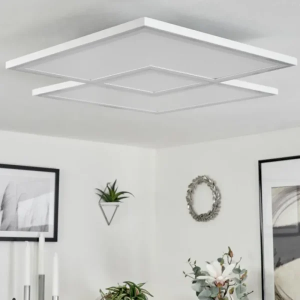 hofstein Plafonnier Salamo LED Blanc, 1 lumière, Télécommandes* Lampes Modernes
