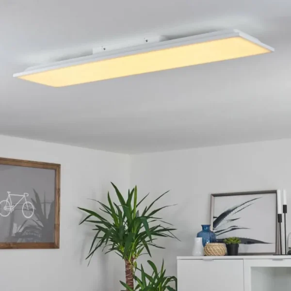 hofstein Plafonnier Salamo LED Blanc, 1 lumière, Télécommandes* Lampes Modernes