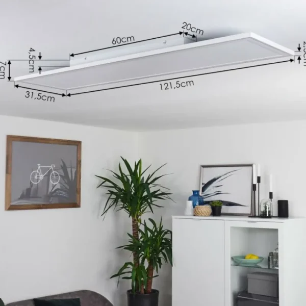 hofstein Plafonnier Salamo LED Blanc, 2 lumières, Télécommandes* Lampes Modernes
