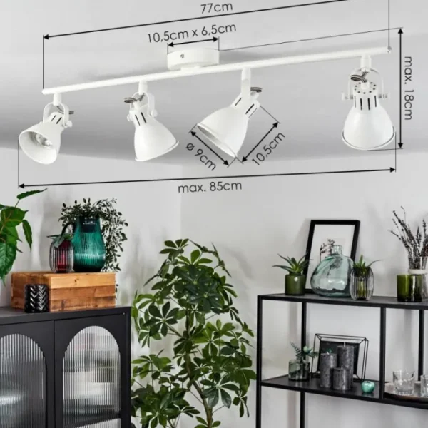 hofstein Plafonnier Salinas LED Blanc, 4 lumières* Lampes Modernes