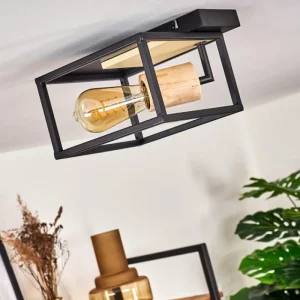 hofstein Plafonnier Salla Bois clair, Noir, 1 lumière* Lampes Modernes