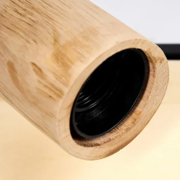 hofstein Plafonnier Salla Bois clair, Noir, 1 lumière* Lampes Modernes