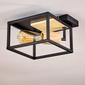 hofstein Plafonnier Salla Bois clair, Noir, 1 lumière* Lampes Modernes