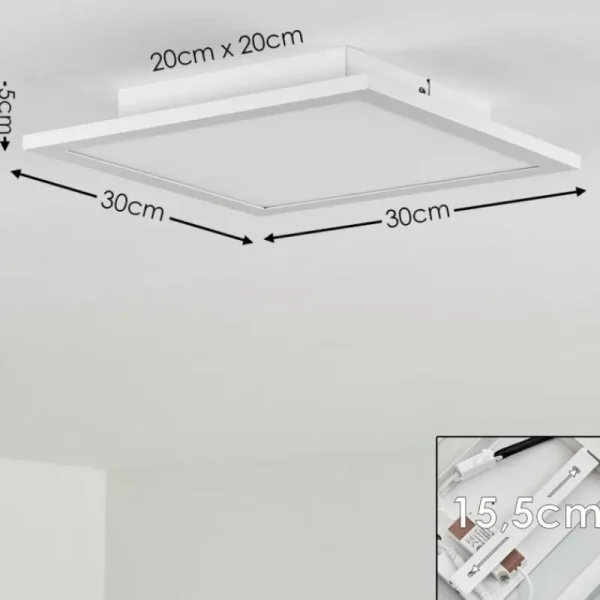 hofstein Plafonnier Salmi LED Aluminium, Blanc, 1 lumière* Lampes Modernes