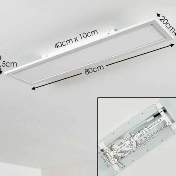 hofstein Plafonnier Salmi LED Blanc, 1 lumière, Télécommandes* Lampes Modernes