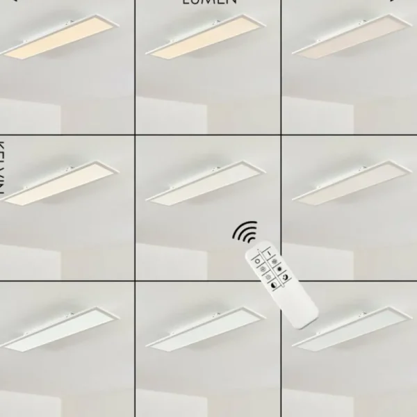 hofstein Plafonnier Salmi LED Blanc, 1 lumière, Télécommandes* Lampes Modernes