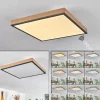 hofstein Plafonnier Salmi LED Brun, Couleur bois, Noir, 1 lumière, Télécommandes* Lampes Modernes
