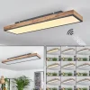 hofstein Plafonnier Salmi LED Brun, Couleur bois, Noir, 1 lumière, Télécommandes* Lampes Modernes