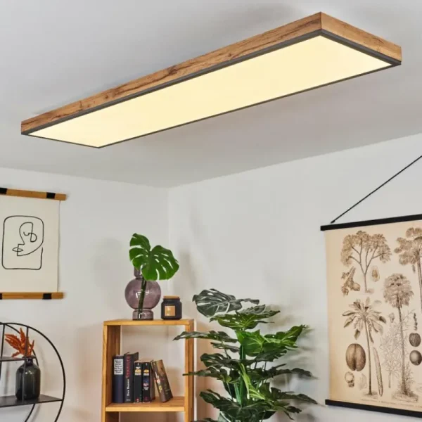 hofstein Plafonnier Salmi LED Couleur bois, Noir, Blanc, 1 lumière* Lampes Modernes