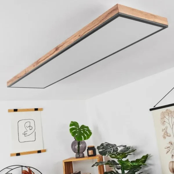 hofstein Plafonnier Salmi LED Couleur bois, Noir, Blanc, 1 lumière* Lampes Modernes