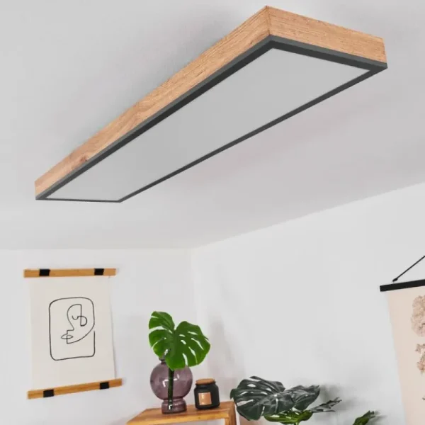 hofstein Plafonnier Salmi LED Couleur bois, Noir, Blanc, 1 lumière* Lampes Modernes