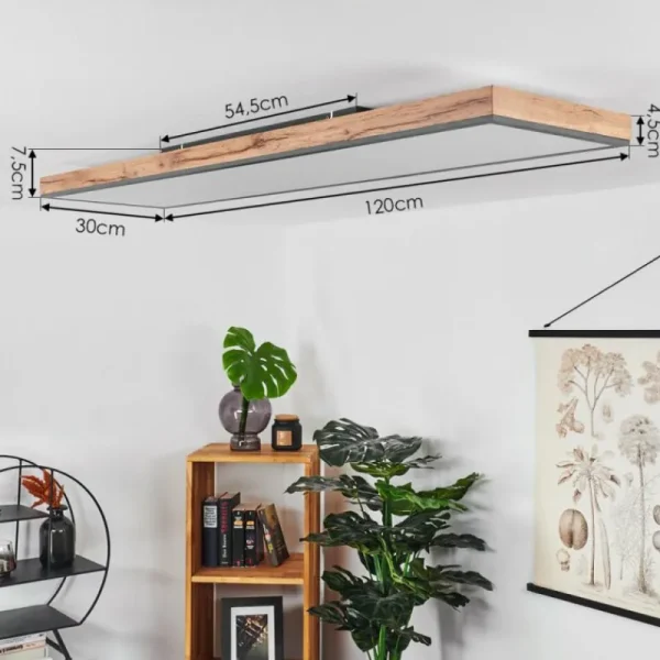 hofstein Plafonnier Salmi LED Couleur bois, Noir, Blanc, 1 lumière* Lampes Modernes